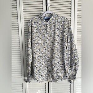 Gentleman’s Outfitters Micro Flora Patterned Button Down Shirt Contrasting Cuffs